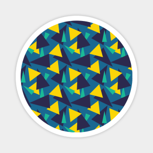 Blue and Yellow Triangle Seamless Pattern 012#001 Magnet
